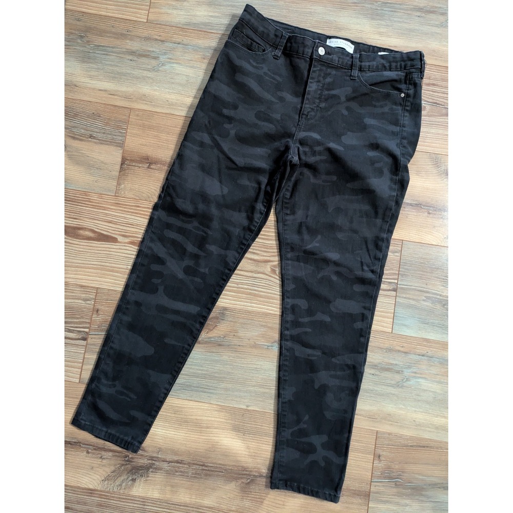 Social Standard By Sanctuary Black Camo Ankle Skinny Denim Jeans 10